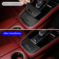 Couverture de compartiment de rangement central en fibre de carbone véritable, compatible avec Porsche Panamera, décoration intérieure de voiture, pièces de modification