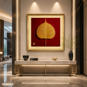 Art mural en feuille d'or sur mesure, œuvre d'art décorative de luxe faite à la main, fournisseur d'usine OEM ODM, fabriqué au Vietnam, modèle MV4-2 - Product Image 5