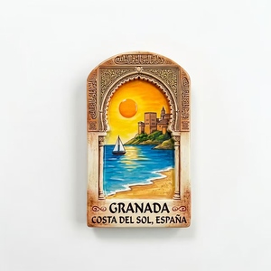 Pegatina Magnética Personalizada de <span class=keywords><strong>Granada</strong></span>, España, Diseño del Arco de la Alhambra, Costa del Sol, Sol, Mar, <span class=keywords><strong>Playa</strong></span>, Resina 3D, Forma Irregular, Ecológica - Product Image 1