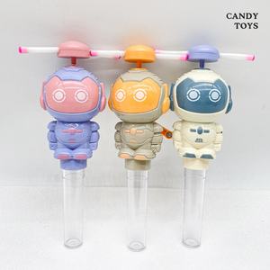 Jouets robot lumineux amusants PLATO avec des bonbons gélifiés et des bonbons durs, <span class=keywords><strong>surprise</strong></span> promotionnelle dans un tube en plastique, dessin animé à secouer à la main - Product Image 5