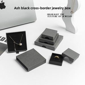 Kotak Penyimpanan Perhiasan Lapis Spons Berbahan Karton Persegi, Eksklusif Lintas Negara, untuk Cincin dan Anting - Product Image 2
