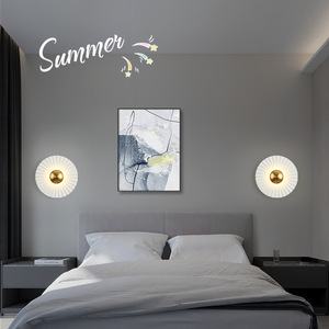Applique <span class=keywords><strong>murale</strong></span> LED design moderne corps en fer Style OVNI post-moderne pour chambre à coucher de luxe hôtel maison fond décoratif applique <span class=keywords><strong>murale</strong></span> - Product Image 2