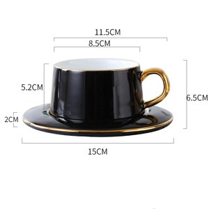 Creative Gold European Style Ceramic Mug with Luxury <b>Small</b> Coffee Cup Saucer Set Gold Rim Tray and Spoon Included - Product Image 4