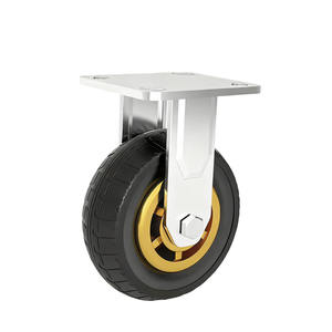 Roda Giratória de 4/5/6/8 Polegadas com Freio Roda de Borracha Elástica Roda Silenciosa Roda de Castor para Direção Superior - Product Image 1