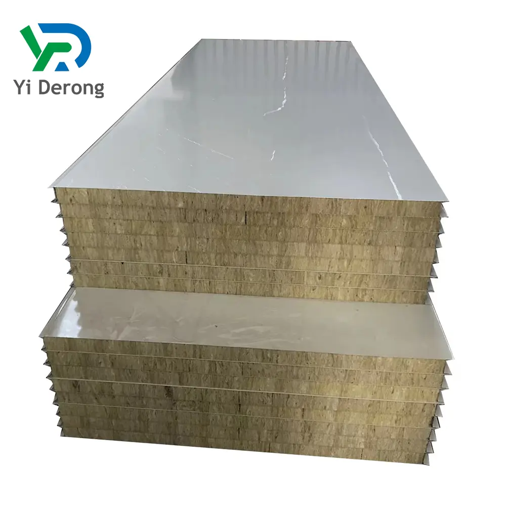 Thermal insulation metal building materials rock wool sandwich panel Thermal insulation roof wall panel composite sandwich panel