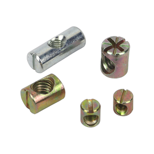 Écrou cylindrique fendu en acier au carbone et alliage <span class=keywords><strong>de</strong></span> zinc, écrou transversal pour l'assemblage <span class=keywords><strong>de</strong></span> meubles <span class=keywords><strong>de</strong></span> berceau et <span class=keywords><strong>de</strong></span> bibliothèque - Product Image 2