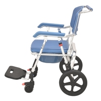 Chaise de douche et de toilette légère en aluminium pour personnes handicapées et âgées, avec roulettes, certifiée CE/ISO13485, capacité 125 kg, Classe I FY
