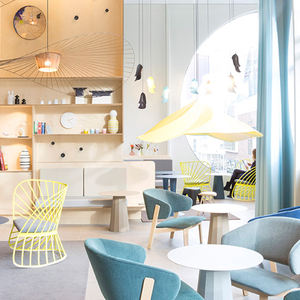 Ensemble de mobilier d'hôtel moderne pour centre urbain, panneaux en bois, chambre et salon, projet FF&E personnalisé, solutions hôtelières pour boutiques urbaines - Product Image 5