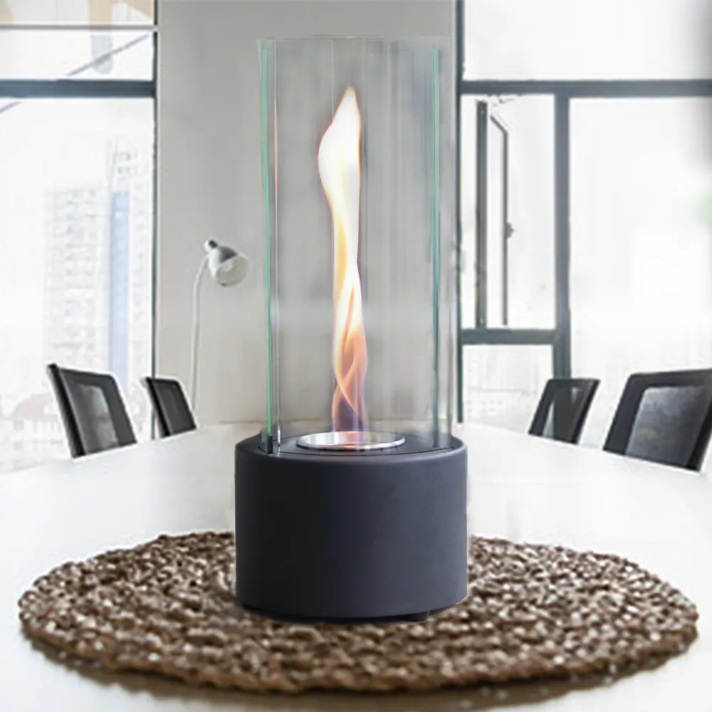 プレミアムトルネード炎卓上暖炉ガラスエタノール暖炉屋外バルコニー装飾ポータブルファイヤーピットSPIN暖炉