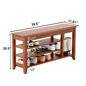<span class=keywords><strong>Banc</strong></span> à <span class=keywords><strong>chaussures</strong></span> réglable avec rangement supérieur dissimulé, en bois massif, capacité de 250 kg, idéal pour entrée et chambre - Product Image 2