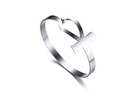 Bracelet en forme de croix Ankh en acier inoxydable or argent bracelet de manchette minimaliste unisexe symbole égyptien bijoux usage quotidien modèle HUIHAI