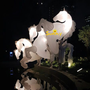 Cavallo gonfiabile su misura del LED per il cavallo gonfiabile di illuminazione principale bianco di parata per la prestazione di carnevale - Product Image 6