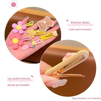 Lot de pinces à cheveux en résine acrylique et métal, style coréen, motifs fleurs de dessins animés, pour enfants, idéal pour le coiffage quotidien et les cadeaux