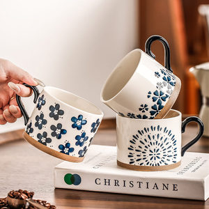 All'ingrosso nuovo stile creativo di lusso retrò dipinto a mano tazze da caffè in ceramica personalizzate Japandi grande regalo porcellana tazza da tè tazza da tè - Product Image 1