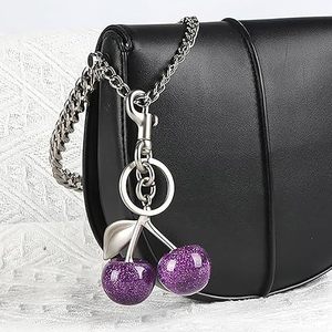Llavero de cereza de la cultura pop, accesorios de llavero con dije de cereza para bolso, regalos para mujer, dijes para bolso, colgante para bolso, venta al por mayor RTS - Product Image 4