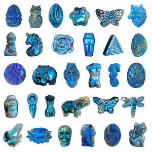 Intaglio naturale di cristallo curativo animale bellissimo arcobaleno Flash <span class=keywords><strong>elefante</strong></span> Labradorite intaglio per ciondolo - Product Image 1