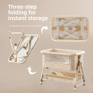 Lit bébé et berceau multifonctionnel portable pour nouveau-nés 0-36 mois, lit pliant avec fonction de rattachement au grand lit – Vente chaude - Product Image 2