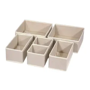 Storage Box Closet Dresser Bra and Sock Foldable Underwear Organizer Drawers Collapsible Cloth 6 Sets Storage Boxes & Bins