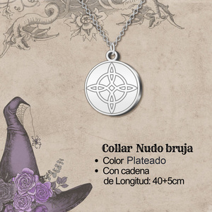 Ciondolo a nodo della strega in acciaio placcato argento con rodiatura alla moda perla d'acqua dolce zircone catena in oro rosa per fidanzamento - Product Image 3