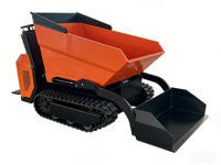 Mini-transporteur sur chenilles robustes en caoutchouc, benne basculante OEM pour la construction, l'agriculture et l'industrie