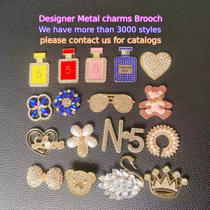 Broches de Moda para Mujer, Elegantes, de Cristal, con Logotipo de Marca de Lujo, Joyería DIY, Broches de Metal con Diamantes y Perlas de Diseño - Product Image 1