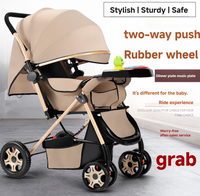 Poussette bébé réversible, pliable et légère, adaptée pour la position assise ou allongée.