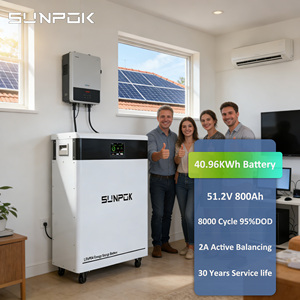 Sunpok <span class=keywords><strong>40Kw</strong></span> พลังงานแพ็คแบตเตอรี่40Kwh Lifepo4 51.2V 800Ah 48V แบตเตอรี่พลังงานแสงอาทิตย์ Lifepo4สำหรับเก็บพลังงานในบ้าน - Product Image 1