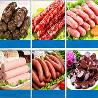 Mesin Pembuat Sosis Daging Sapi Ayam Chorizo Ham Otomatis Listrik, Pengisi dan Pengikat Sosis, Kapasitas 100kg Per Jam, Lini Produksi Salami