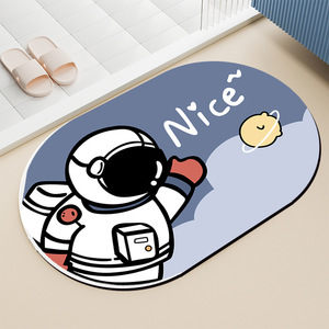 Tapis de sol absorbant l'eau en boue de diatomées, séchage rapide, pour porte de salle de bain, tapis de toilette épais, imperméable et antidérapant - Product Image 6