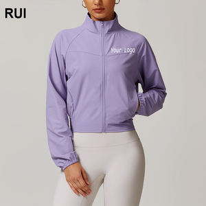 RUIQUWIN Hauts de yoga respirants à séchage rapide pour femmes Automne/Hiver Vestes d'entraînement coupe-vent Manches longues Réversible Écologique - Product Image 1