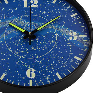 Horloge numérique lumineuse de nuit <span class=keywords><strong>2023</strong></span>, ciel étoilé, 12 pouces, salon, Quartz, silencieux, en plastique, art décoratif pour la maison, horloges murales modernes - Product Image 4