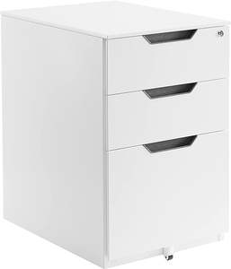 משרד רהיטים פלדה 3 מגירה ארון קבצים נייד תחת שולחן ארון לבן ארון מתכת עם מנעול - Product Image 2