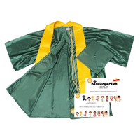 Vente en gros de bonnet de graduation préscolaire en satin pour enfants de la maternelle cordons de ceinture à pompons ensembles de diplôme de luxe pour diplômes brillants pour l'école