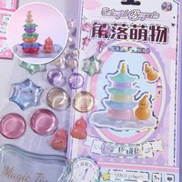 Autocollants 3D en relief DIY en cristal, mini décorations transparentes en forme d'arbre et de canard, mignonnes et gonflées, pour journal, bureau, mini ornement