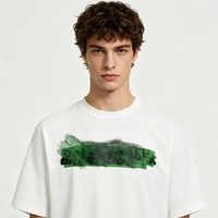 T-shirt à manches courtes en jersey, style graffiti, coupe ample, décontracté d'été, vintage, effet vieilli, imprimé encre, style urbain, unisexe, personnalisable
