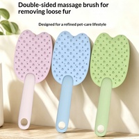 Nouvelle Brosse de Massage pour Animaux en Forme de Crème Glacée, Brosse de Toilettage Double Face pour Éliminer les Poils Détachés des Chats, Grattoir à Poils pour Animaux