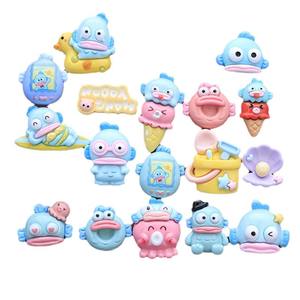 Bonitos dijes de resina DIY caseros caja de teléfono basura cuerda para el cabello accesorios para el cabello-Monster Series Blue Marine Fish decoración al por mayor - Product Image 5