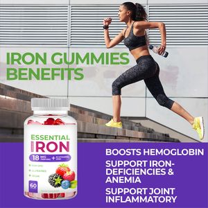 C vitamini ile OLLI özel etiket Vegan demir Gummies-20 mg büyük tatma doğal lezzet sakızlı takviyesi ücretsiz çiğneme - Product Image 5