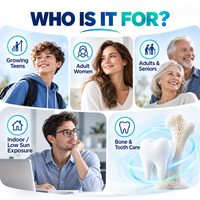 Comprimés de Calcium et Vitamine D3 OEM ODM pour la Nutrition Osseuse et Dentaire, Complément Alimentaire Minéral, Marque Privée, Vente en Gros, Formule Personnalisée en Usine