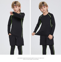 Ensemble de compression sportive pour adultes et enfants, doublé en polaire, chaud pour la salle de sport, l'entraînement, le temps froid, les activités de plein air
