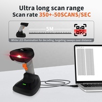 Escáner de Código de Barras JR SL-4208BZ, Escáner Inalámbrico Portátil con OCR y Base de Carga para Supermercado