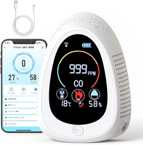 Tuya IoT Pantalla LCD digital Detector de humo y <span class=keywords><strong>gas</strong></span> de monóxido de carbono Alarma de humo para uso doméstico en interiores - Product Image 2