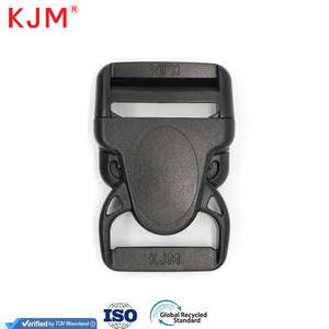 Ecologisch verantwoorde verstelbare <span class=keywords><strong>plastic</strong></span> gesp met aangepast logo, gerecycled, snel te openen, voor 20 mm webbing tassen, van een Chinese fabriek. - Product Image 1