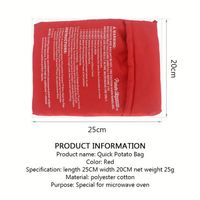 USSE Sac de cuisson rapide pour pommes de terre au micro-ondes en polyester-coton rouge écologique, modèle 996 – Outils personnalisés pour fruits et légumes