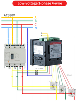 Acrel Apm800/Mlog Pantalla LCD Red Medidor de potencia multifunción Medidor de energía con tarjeta SD Descargue los datos almacenados en Excel