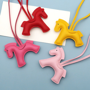 Wholesale Cute Eco-Friendly Designer Horse Bag Charm PU Leather Keychain and Handbag Pendant for Women <b>Car</b> <b>Ornament</b> - Product Image 2