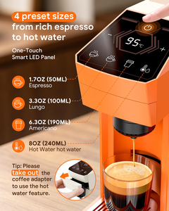 เครื่องชงกาแฟไฟฟ้ากึ่งอัตโนมัติแบบหลายแคปซูล 3-in-1 แรงดัน 19 บาร์ ควบคุมแบบดิจิตอล ความจุ 6 ถ้วย ใช้ได้ทั้งในบ้านและในรถยนต์ - Product Image 3