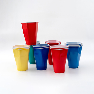 Bicchieri Monouso Ecologici in Plastica con Coperchio 17oz, Bicchieri Esagonali a Parete Singola per <span class=keywords><strong>Yogurt</strong></span> - Product Image 1