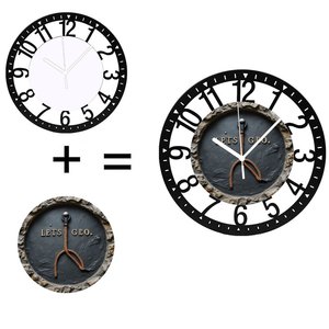 Horloge murale circulaire en fer de 25 cm de style pâtisserie française vintage avec motifs en spirale - Product Image 1