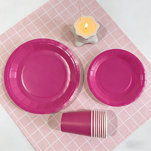 DAMAI - Vajilla de Papel de Color Sólido para Fiestas, Juego de Vajilla Desechable de Color Liso, Platos de 7 y 9 Pulgadas, Vasos de Papel, Servilletas - Product Image 6